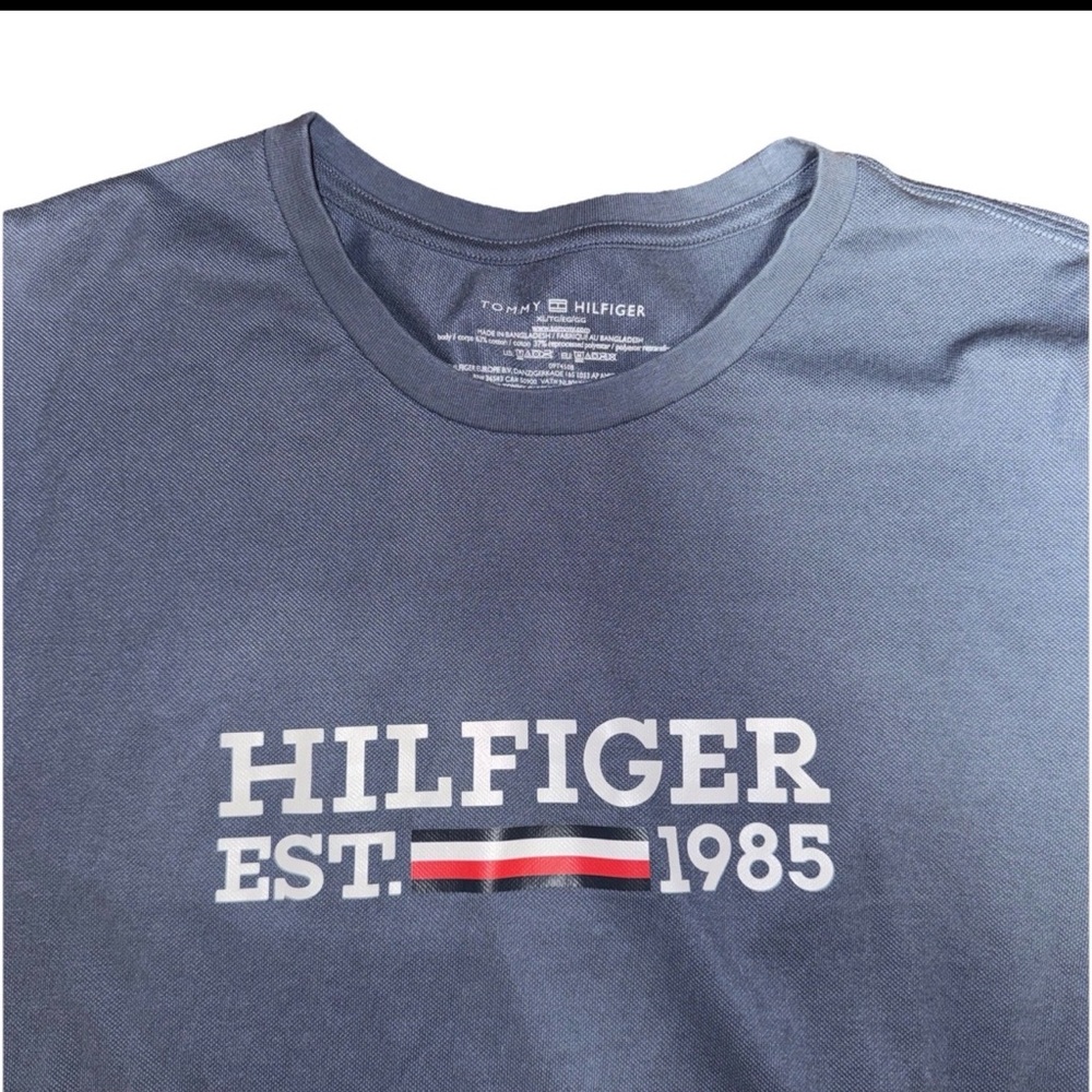 Tommy Hilfiger Men's Short Sleeve T-Shirt Blue Est. 1985 XL Dadcore‎ Preppy